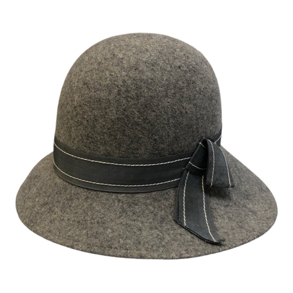 Geo. W. Bollman & Co. Cloche Hat, 100% Wool Felt, Gray, - Picture 3 of 6